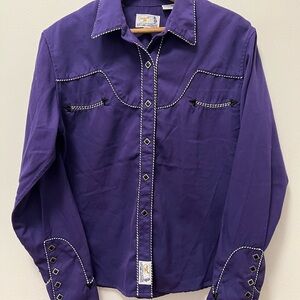 ✨ VINTAGE WESTERN ✨ Panhandle Slim Western Purple Women’s Large Stitching